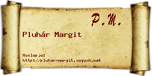 Pluhár Margit névjegykártya